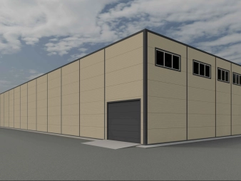 Склад с АБК из сэндвич-панелей