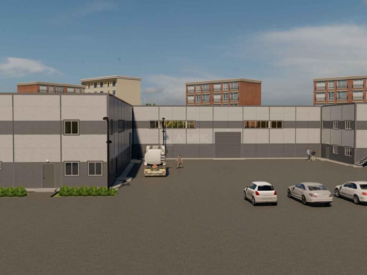 3D визуализация Производственное здание с АБК из сэндвич-панелей - фото 3